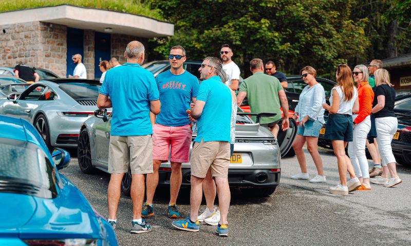 Rico rally teams stop for a breather and chat on the Hochtannberg pass